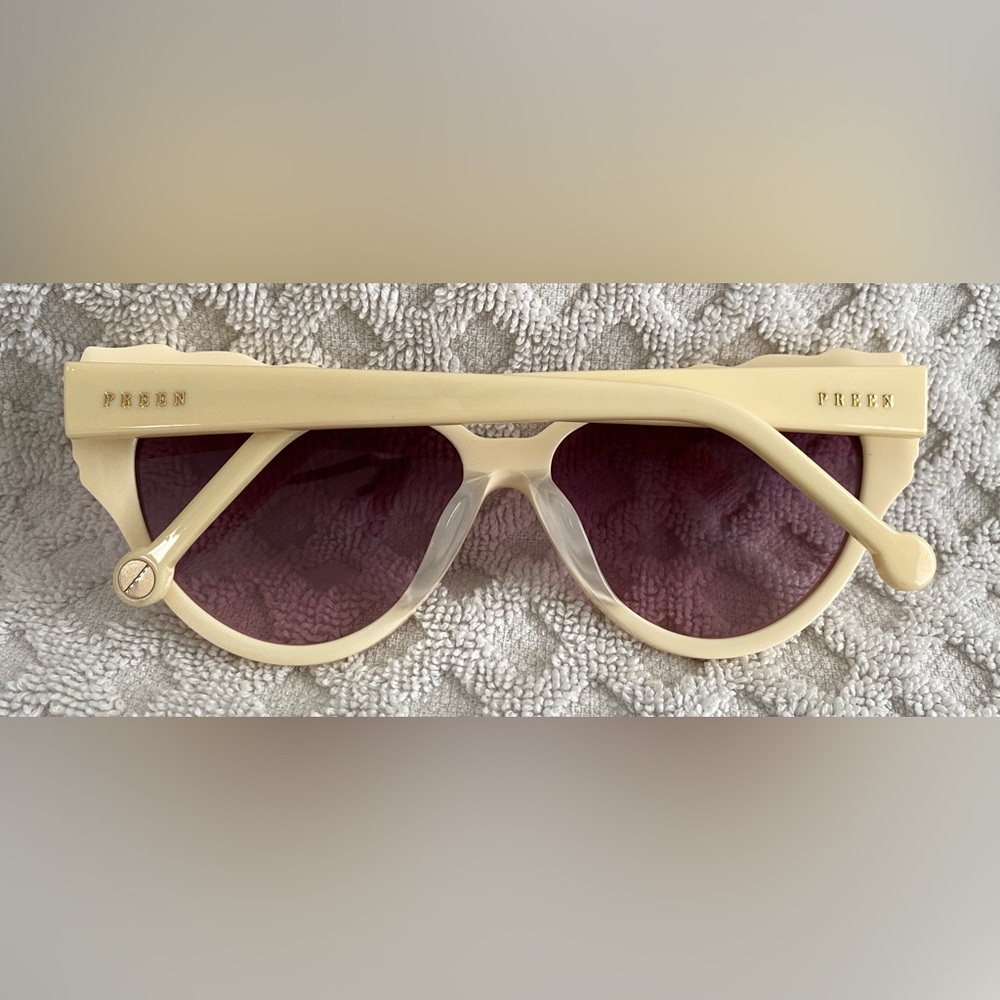 Preen by Thornton Bregazzi Phillipa Cat Eye Sunglasses Ivory Pink Lenses $380 - Picture 16 of 16